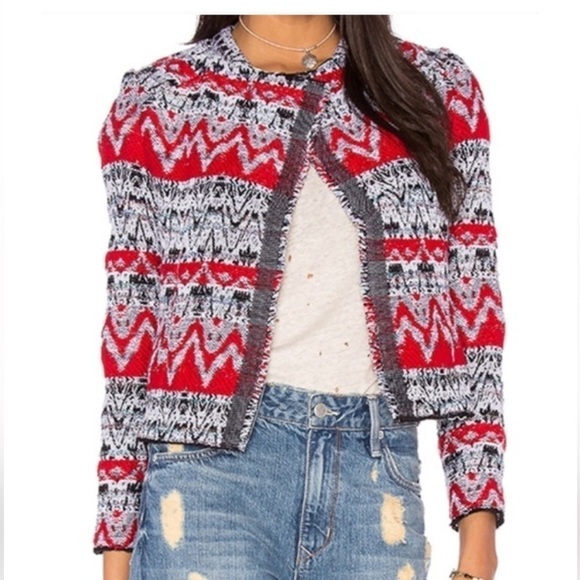 IRO Kroe Paris Tweed Jacquard Jacket Size 36 Small - Picture 2 of 11